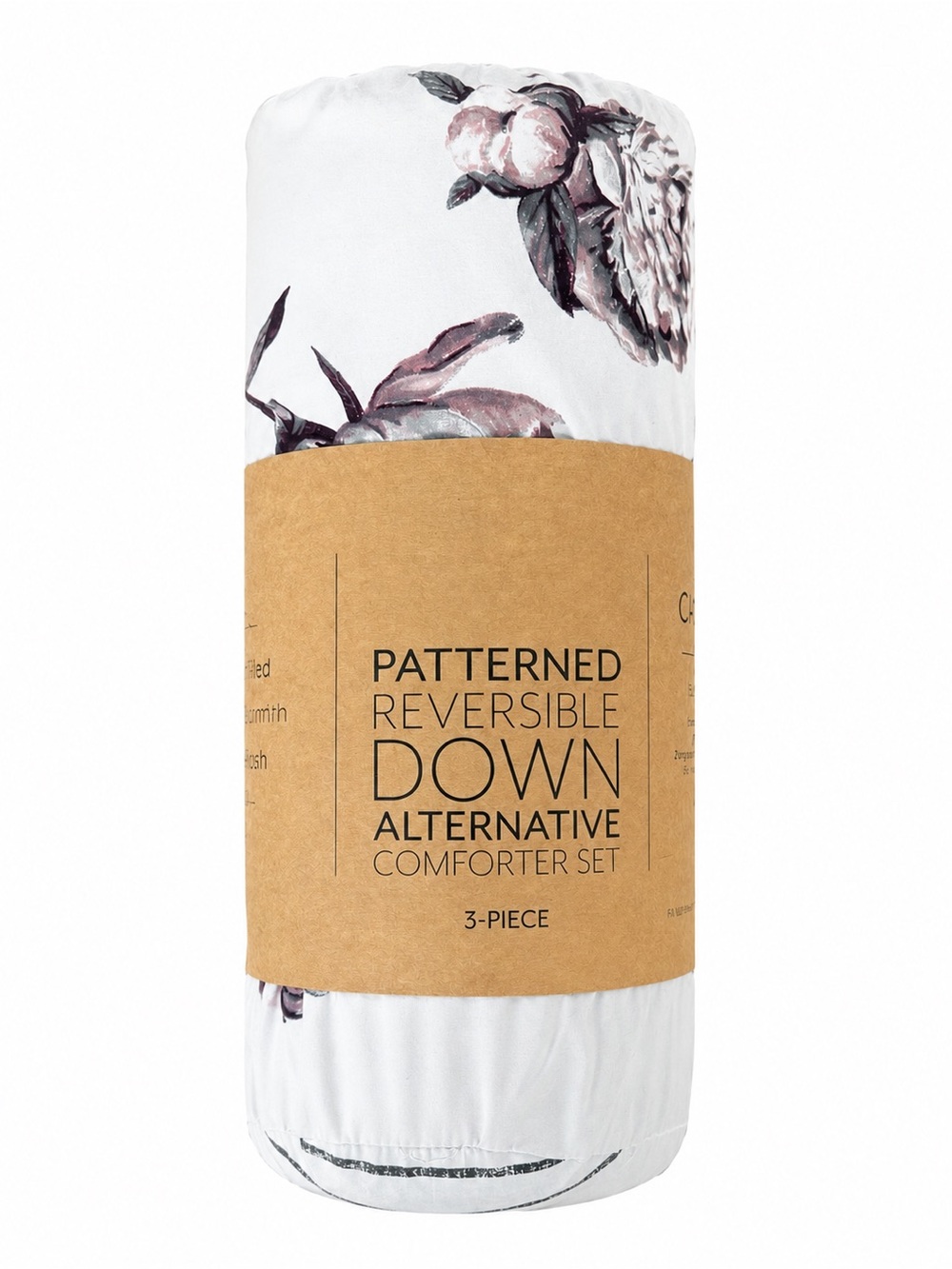 jcpenney Reversible Floral Comforter Set in White and Mauve